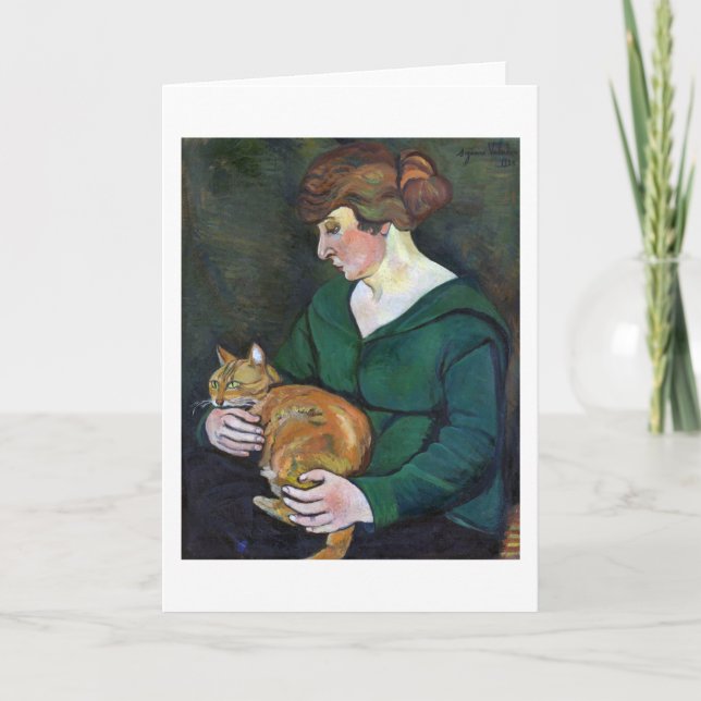 Carte Femme et chat, Suzanne Valadon (Devant)