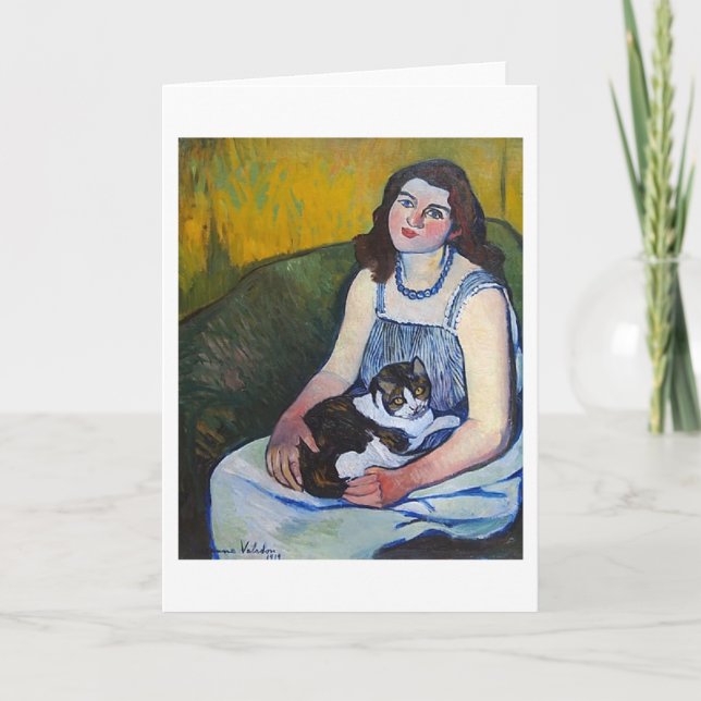 Carte Femme et chat, Suzanne Valadon (Devant)