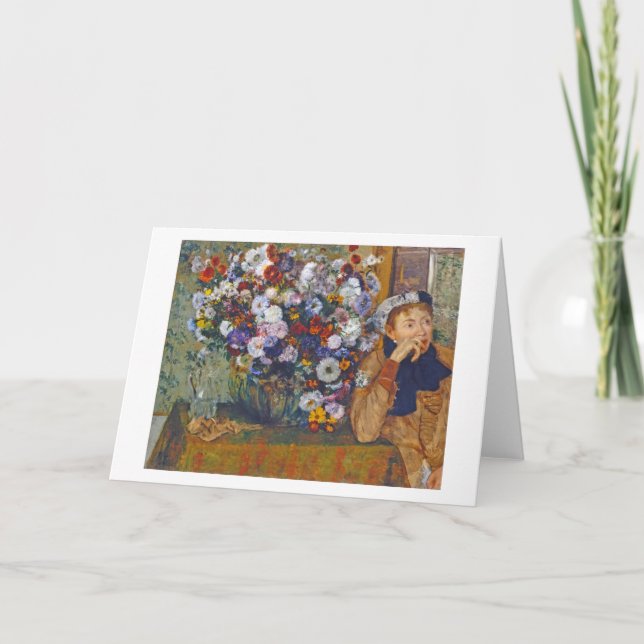 Carte Femme et vase de fleurs, Edgar Degas (Devant)