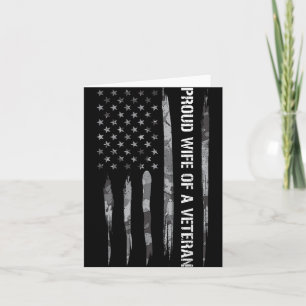 Carte Femme_ Fier Épouse D'Un Vétéran - Drapeau Américai