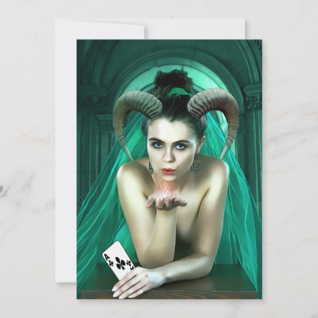 Carte Femme Imaginaire jouant au poker (Devant)