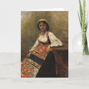 Carte Femme italienne (La Morieri) par Corot