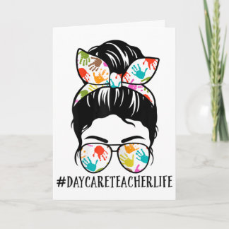 Carte Femme Maman Prof Jour Crèche Vie Nœud Décoiffé