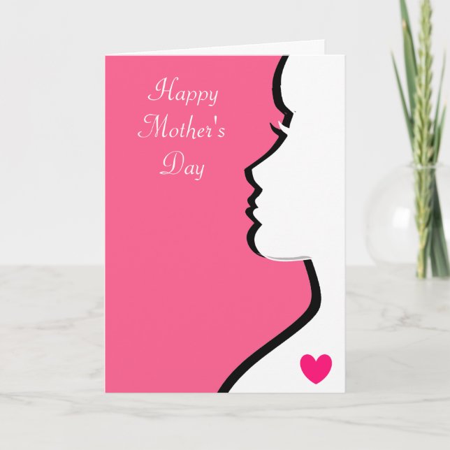 Carte Femme moderne Silhouette Fête des Mères (Devant)