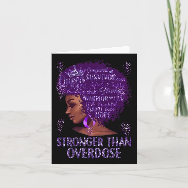 Carte Femme noire afro africaine plus forte que la surdo (Devant)
