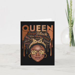 Carte Femme noire éduquée Melanin forte Reine africaine