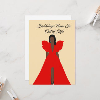 Carte Femme Noire Glamour | Anniversaire en robe r
