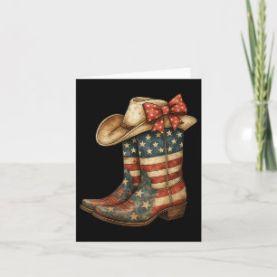 Carte Femme Retro Western Cowboy Boots Cowgirl Américain