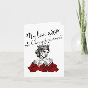 Carte Femme Seule Tatouée Femme Encre Pour Anti Valenti