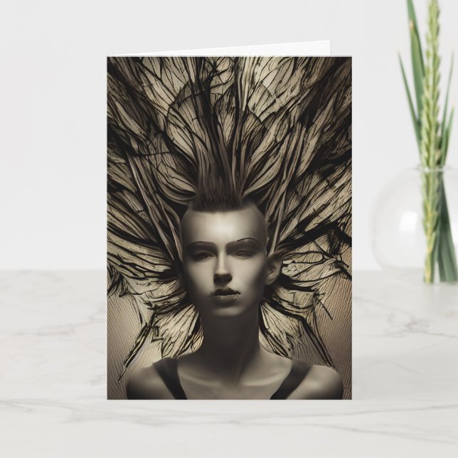 Carte Femme sous l'eau Dystopian Abstrait AI Art (Devant)