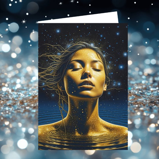 Carte Femme spirituelle dans l'eau sous les étoiles (Créateur téléchargé)