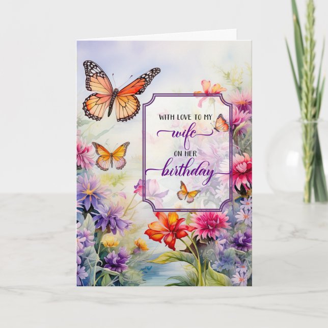 Carte Femme sur son anniversaire Bright Fleur sauvage Ga (Devant)