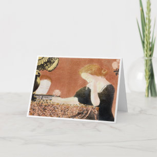 Carte Femme tenant un Rose, Maurice Denis