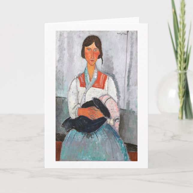 Carte Femme tzigane avec bébé, Modigliani (Devant)