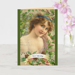 Carte Femme victorienne en détresse dans le jardin