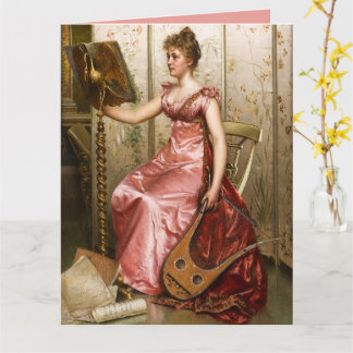 Carte Femme vintage en rose