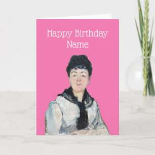 Carte Femme vintage souriante Edouard Manet Anniversaire