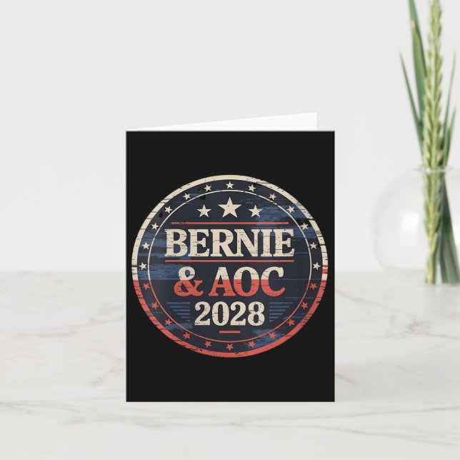Carte Femmes Bernie Sanders Et Aoc 2028 Pour Président C (Devant)