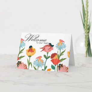 Carte Femmes florales Bienvenue à l'équipe Nouveau emplo