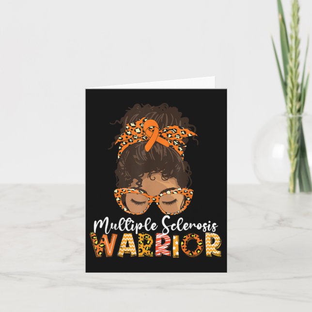 Carte Femmes Ms Warrior Messy Bun - Sclérose en plaques  (Devant)