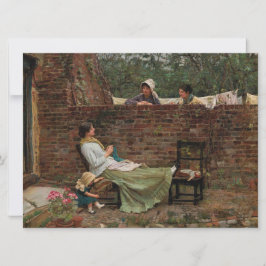 Carte Femmes qui discutent au-dessus du mur du jardin (c