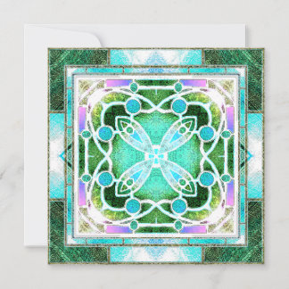 Carte Fenêtre de la cathédrale en verre tendu en vert et