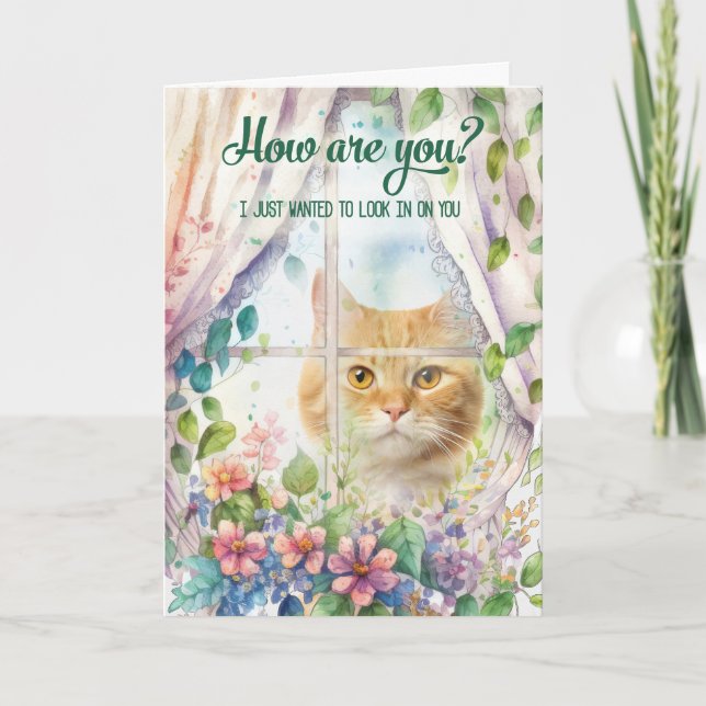 Carte Fenêtre Jardin Amoureux des chats Se Bien (Devant)