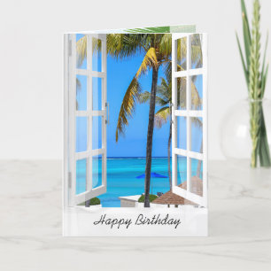 Carte Fenêtre tropicale Anniversaire