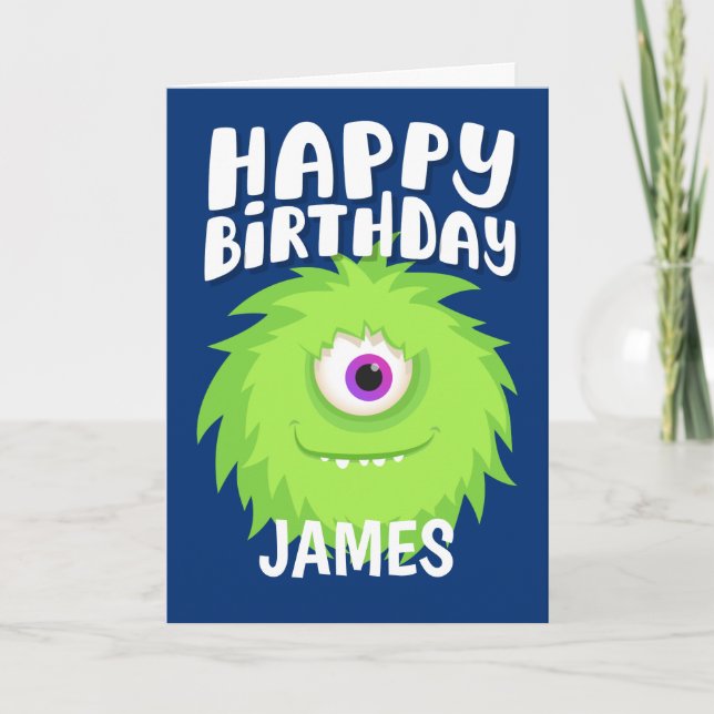 Carte Fer Monster Blue Anniversaire (Devant)