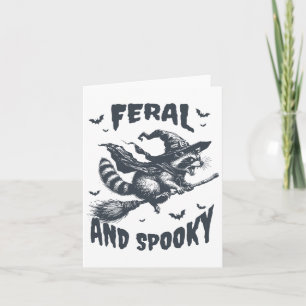 Carte Feral Et Éffrayant Raccoon sorcier Casquette Hallo