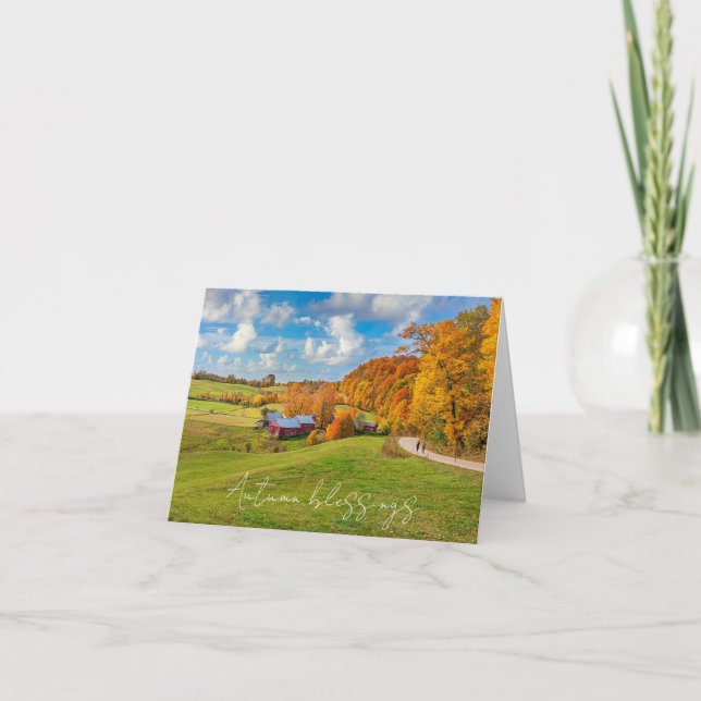 Carte Ferme d'automne avec texte personnalisé (Devant)