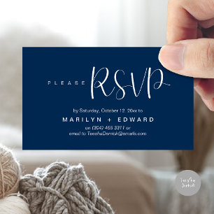 Carte fermée de rappel RSVP faire-part de mariage