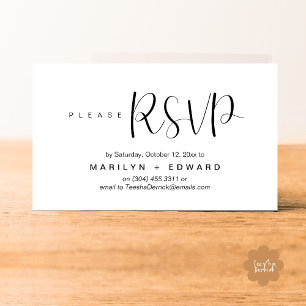 Carte fermée de rappel RSVP faire-part de mariage
