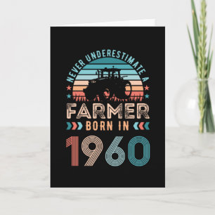 Carte Fermier né 1960 60e anniversaire de l'agriculture 