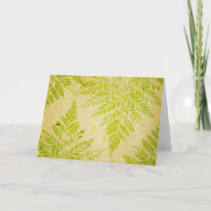 Carte Fern Leaf Stamped Pattern Grungy Background