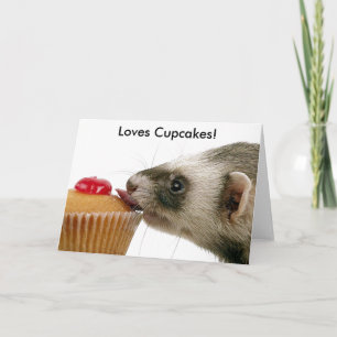 Carte Ferrets Love Cupcakes