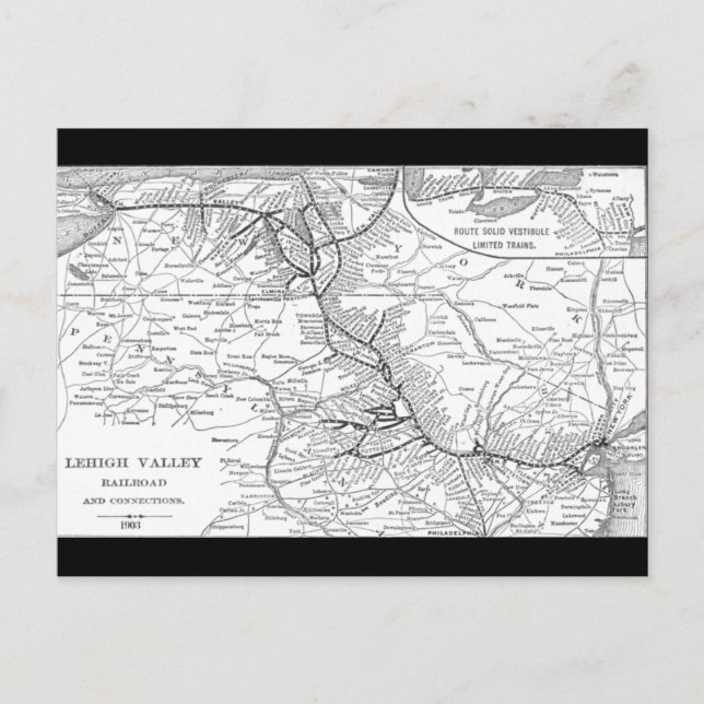 Carte ferroviaire de Lehigh Valley 1903 (Devant)
