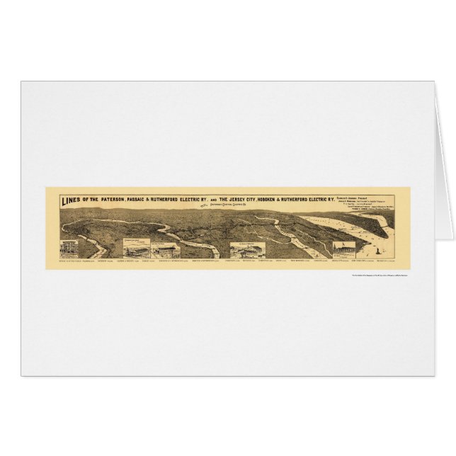 Carte ferroviaire électrique 1894 de chemin de fer (Devant horizontal)