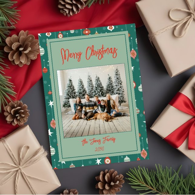 Carte Festif Baubles & Snowflakes Noël (Créateur téléchargé)