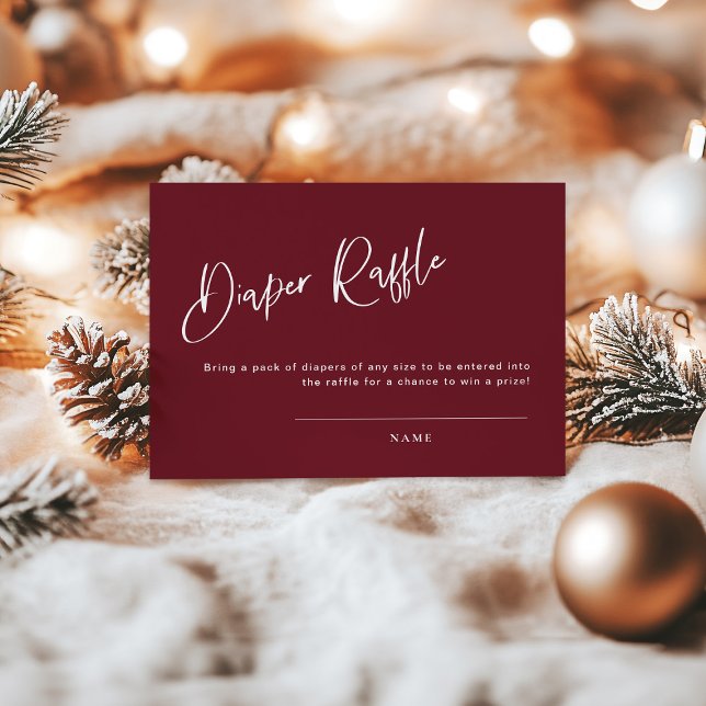 Carte Festif Bourgogne Baby shower rouge Raffle (Créateur téléchargé)