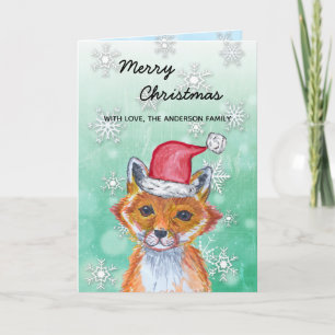 Carte Festif hiver Fox Joyeux Noël