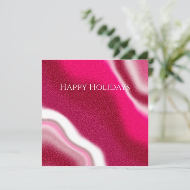 Carte Festif moderne Red Happy Holiday Business (Debout devant)