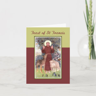 Carte Festin de St Francis, d'animaux et de stigmates