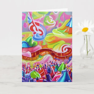 Carte Festival de musique abstrait Anniversaire hippie c