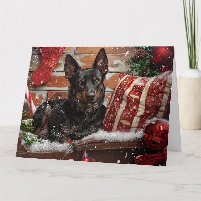 Carte Festival de Noël des chiens Kelpie australiens (Devant)