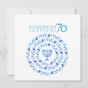 Carte Festival des lumières d'Hanoukka 70e anniversaire
