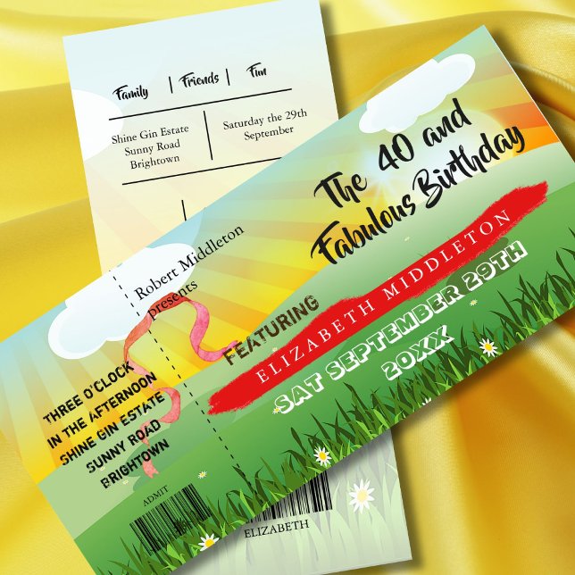 Carte Festival Rustique moderne 40e anniversaire (Créateur téléchargé)