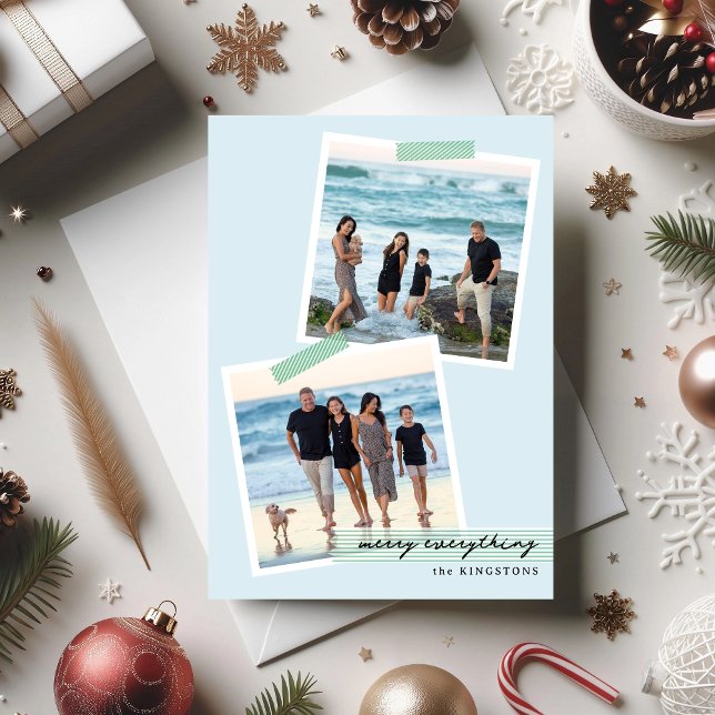 Carte festive à ruban rayé - V1 - Photo (Créateur téléchargé)