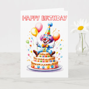 Carte Festive Anniversaire Clown