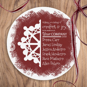 Carte Festive Bourgogne Round Business Holiday Car